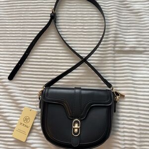 Black Leather Crossbody Bag